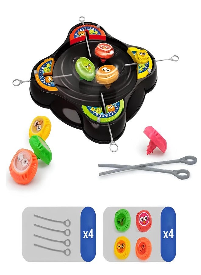 RAINBOW RIDERS Cool Top Spinning Battle Game with Funny Emoji Launchers Classic Super Disk 4 Spinners for Kids and Adults Perfect Party Fun Stress Relief Toy for Ages 3+ - Image 4